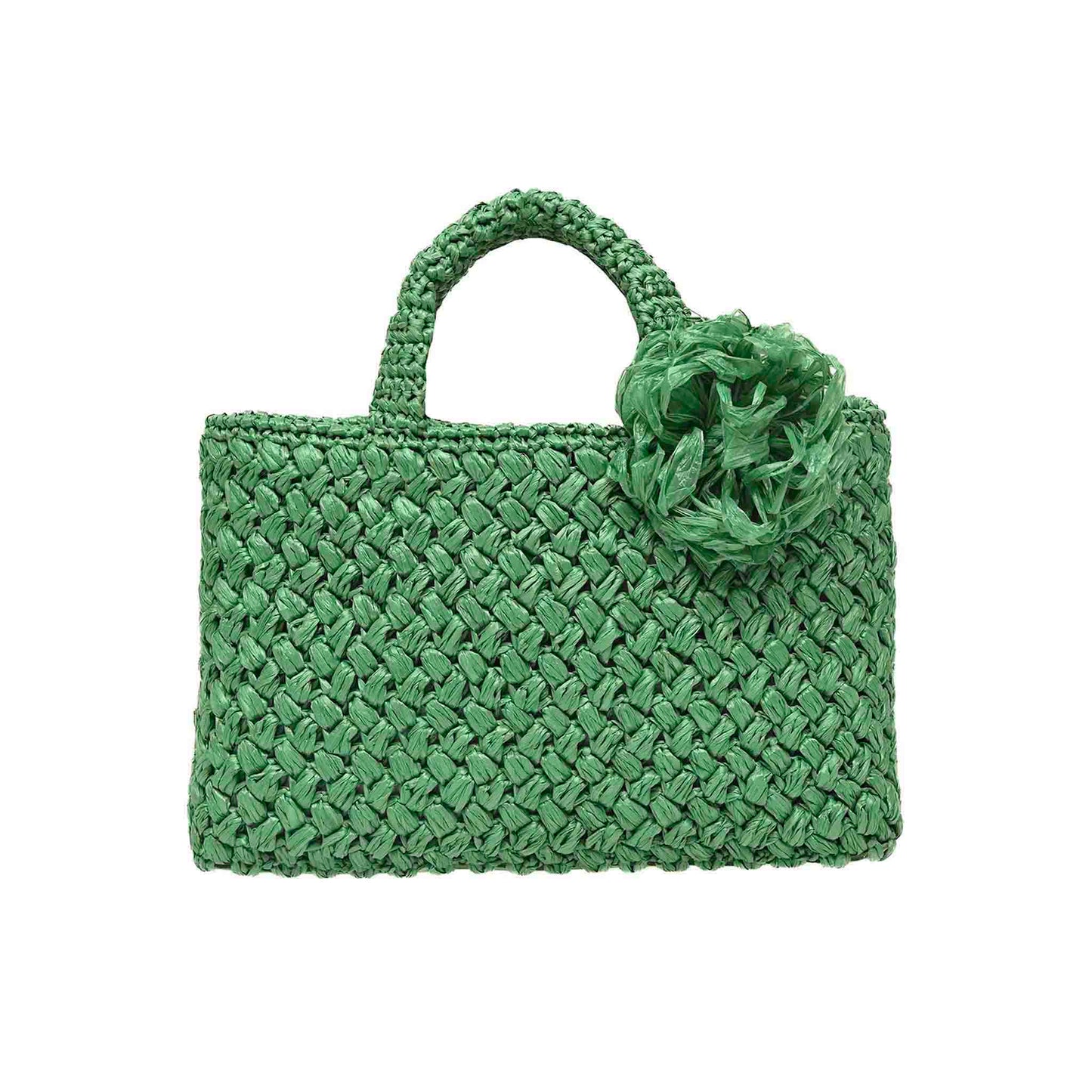 GREEN POSITANO RAFFIA TOTE