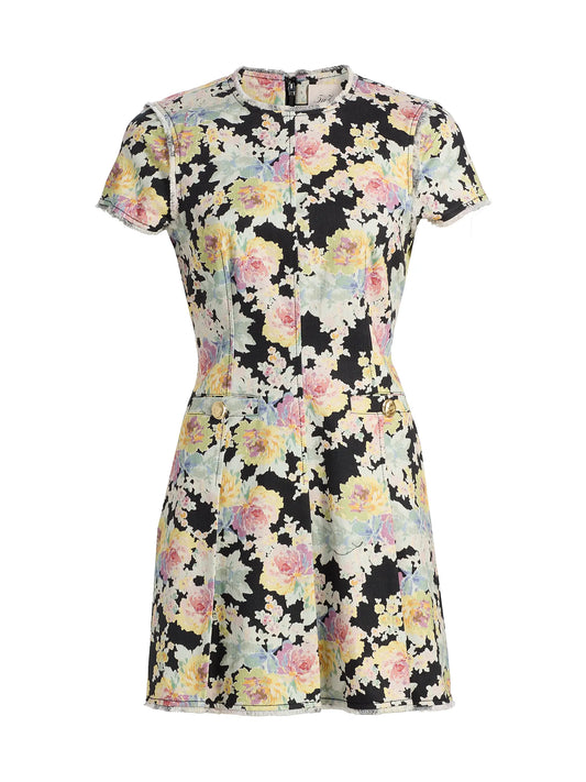 Ikat Bouquet Nova Floral Denim Minidress