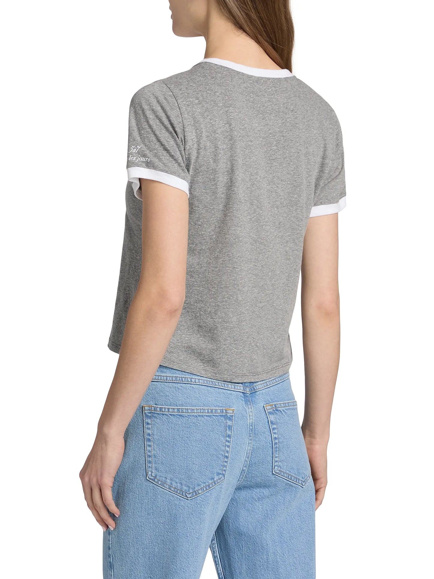 STUDDED HELLO BONJOUR HOWDY SHRUNKEN TEE