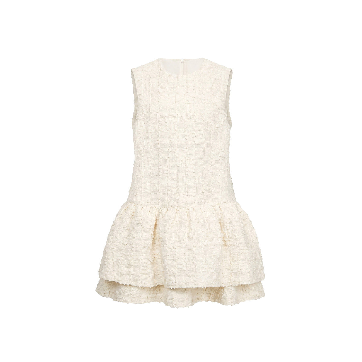 Ivory Boucle Drop-Waist Dress