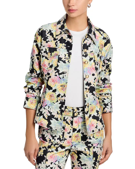 Ikat Bouquet Scrunched Canyon Jean Jacket