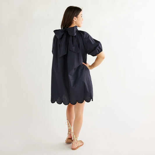 Ryan Dress Scallop Navy