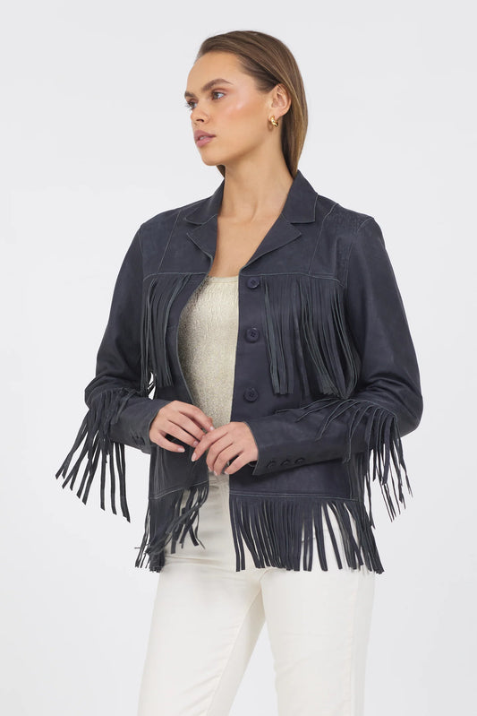 Annie Distressed Leather Jacket