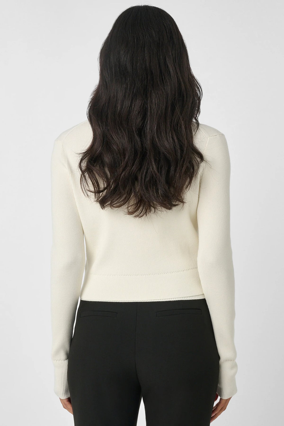 Ivory Zoe Cropped Fitted Cardigan
