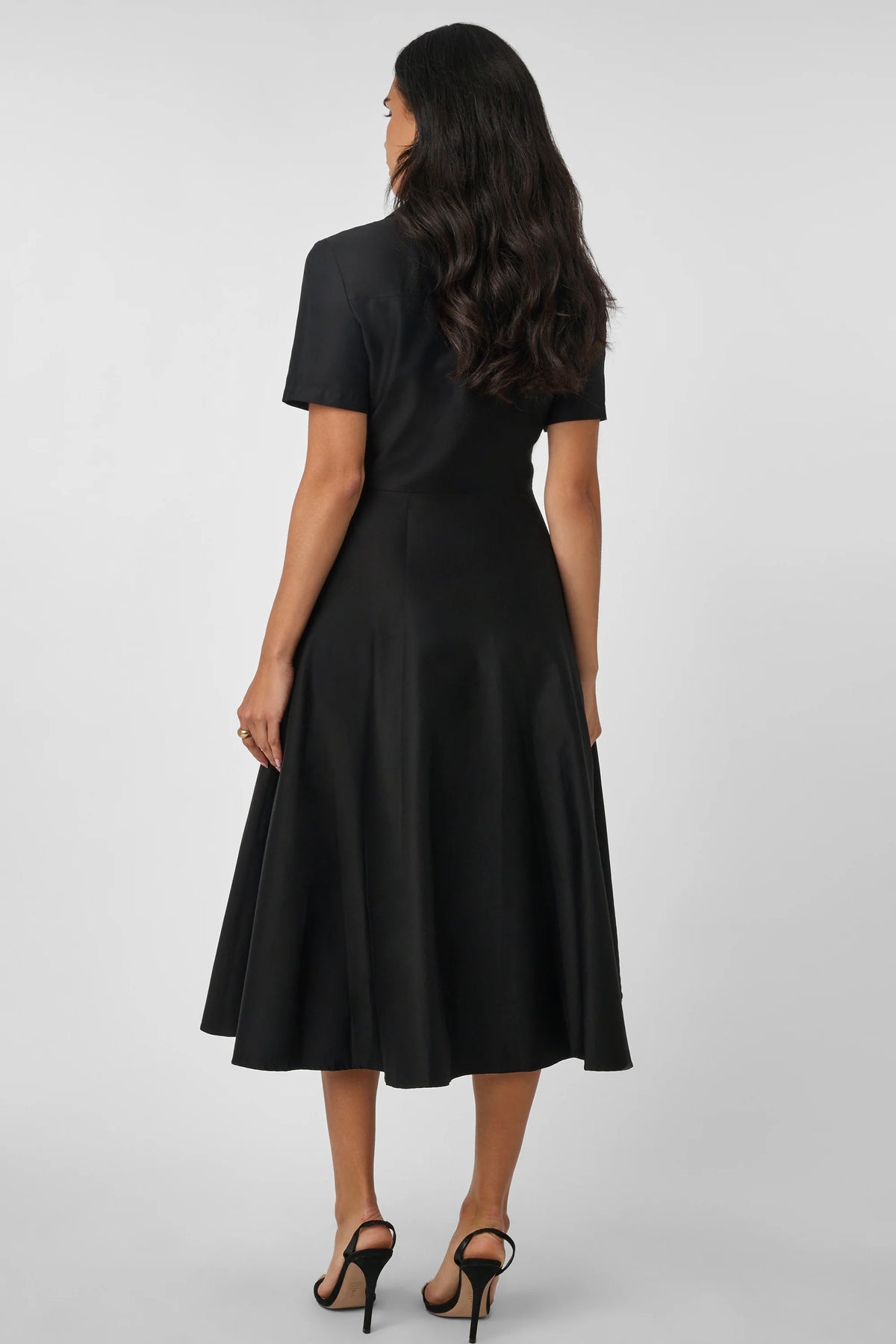 Jet Megan Short Sleeve Tie-Front Midi Shirt Dress