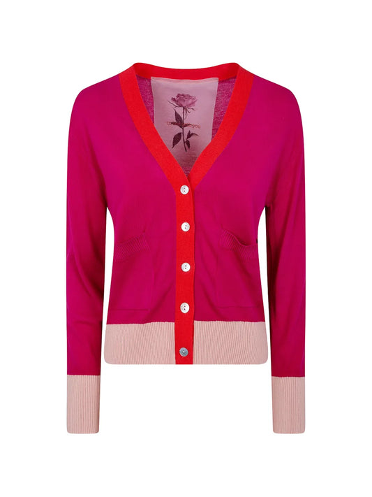 Hot Pink Split Cardigan