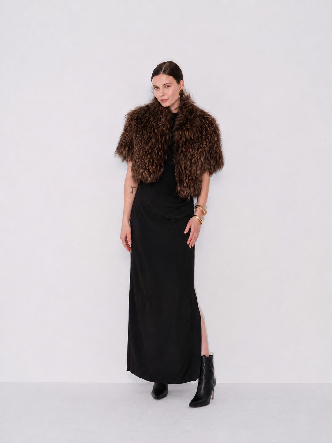 Brown Knitted Fox Bolero