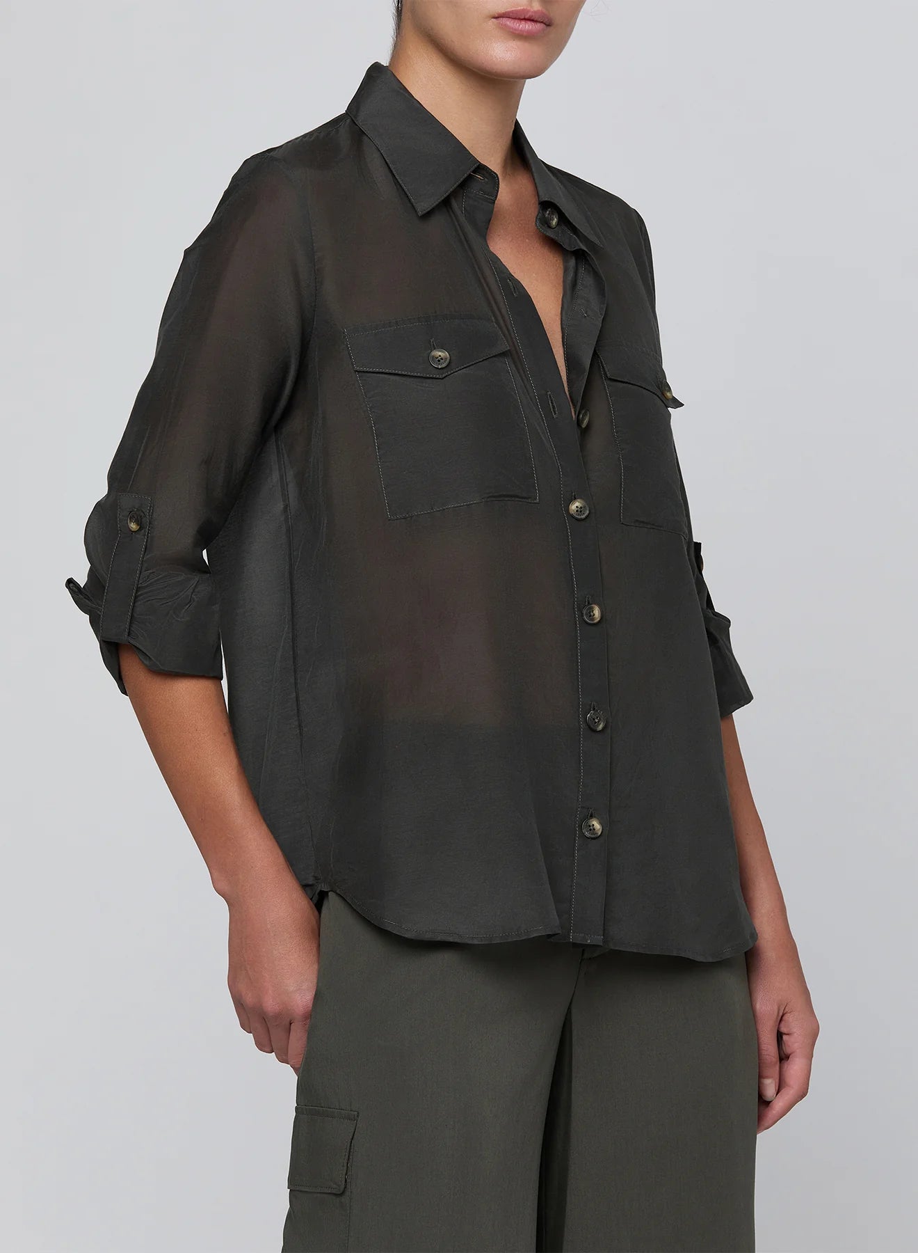 Pearson Military Blouse - Ash Olive