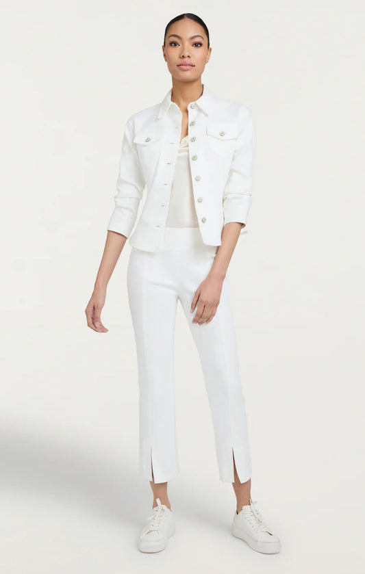 WHITE SCRUNCHED CANYON JEAN JACKET