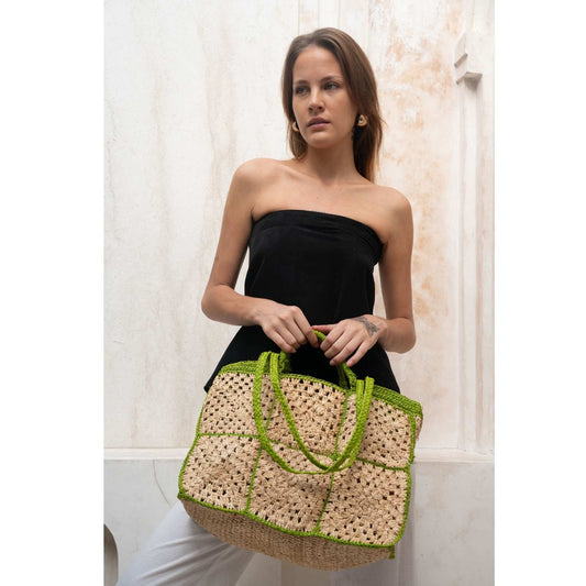 Carrey Raffia Tote Bag