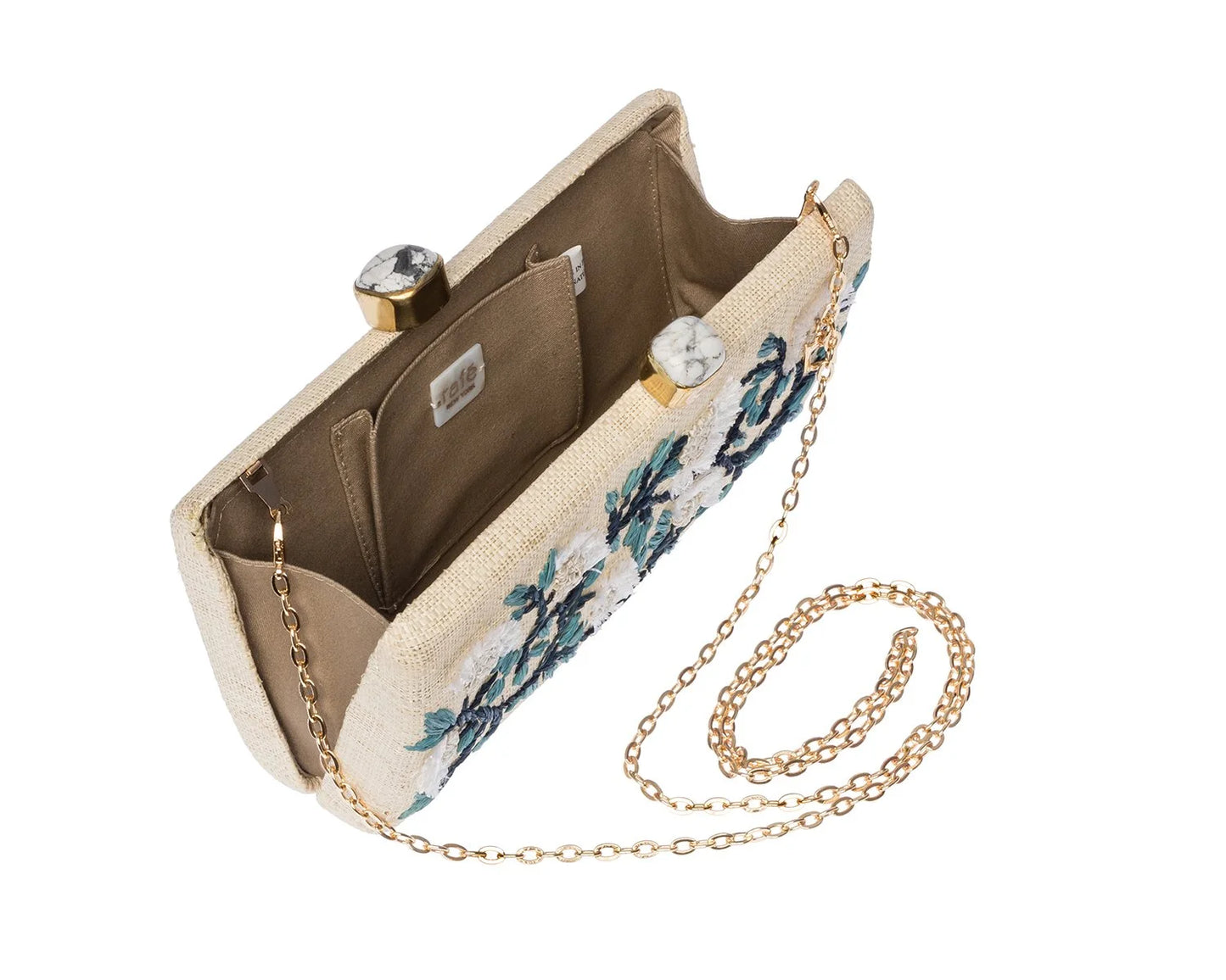 BLUE FLORAL ALESSANDRA CLUTCH