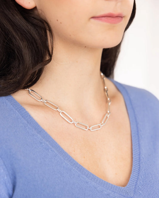 Mixed Link Paperclip Necklace