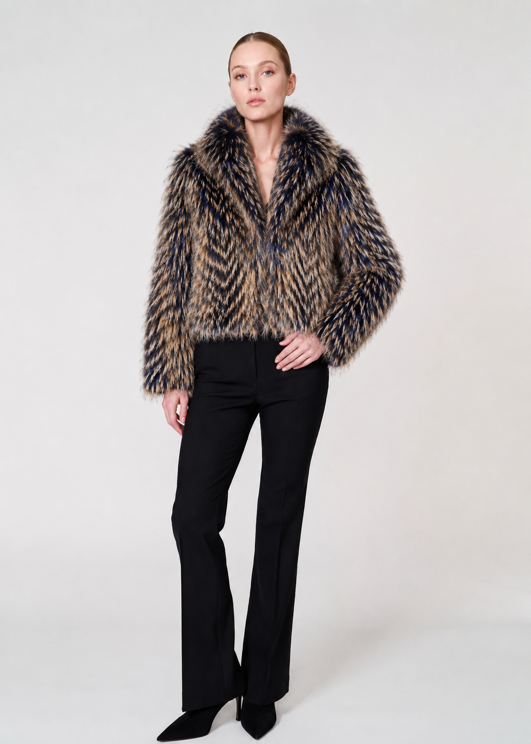 Blue Multi Chevron Fox Jacket