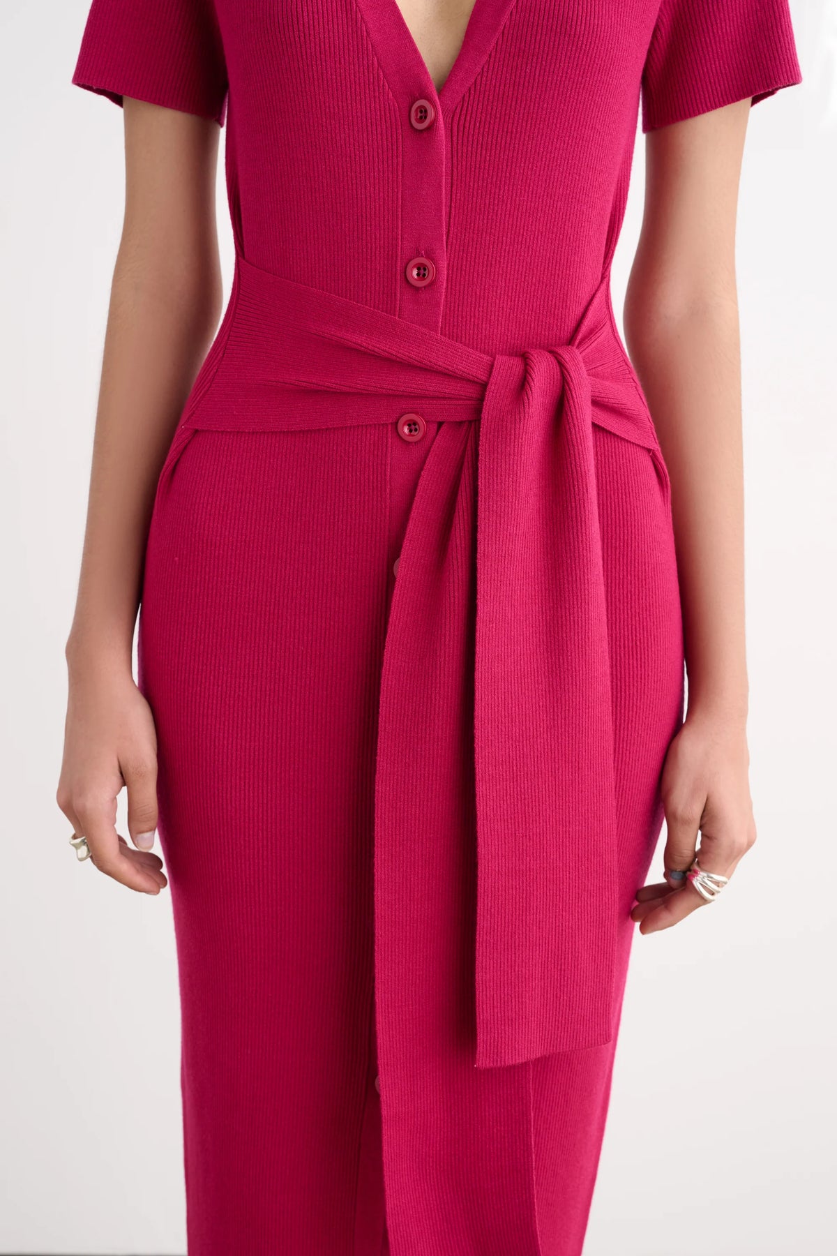 Crushed Raspberry Agnes Short Sleeve Cardi Dress