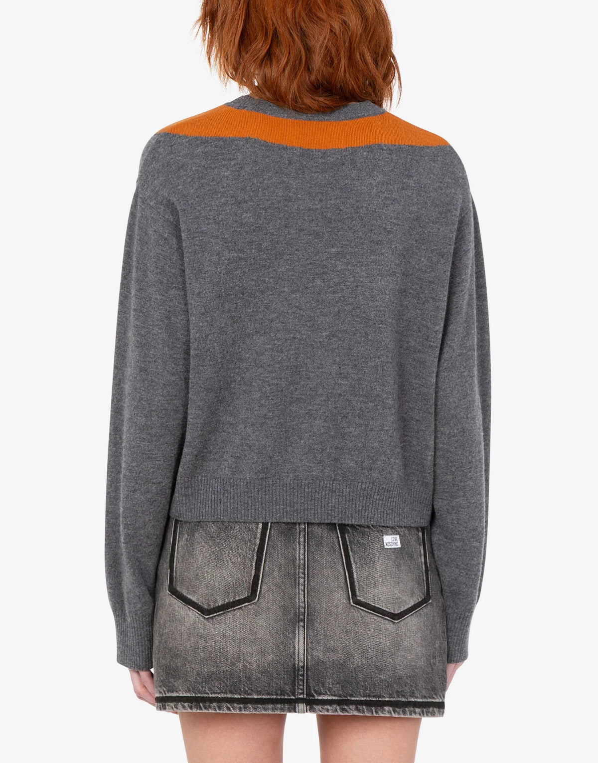 Grey Orange Fox Sweater
