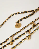 Madelyn Black Gold Chain Belt