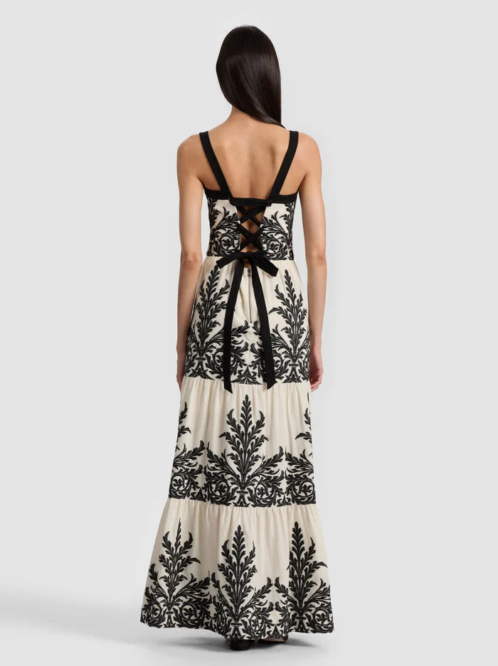 Saige Embroidered Tiered Maxi Dress