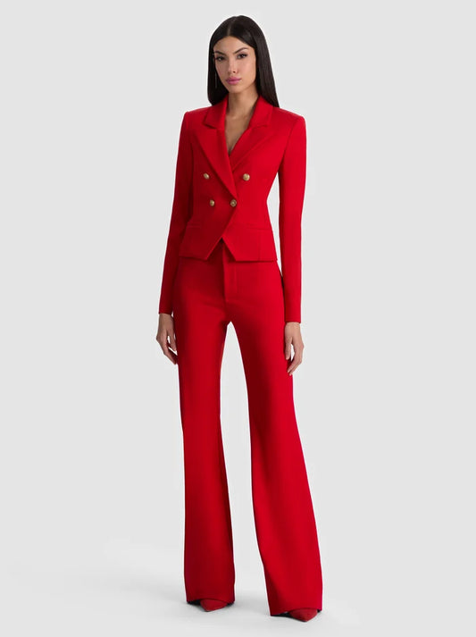 SABLE DOUBLE BREAST CROPPED BLAZER