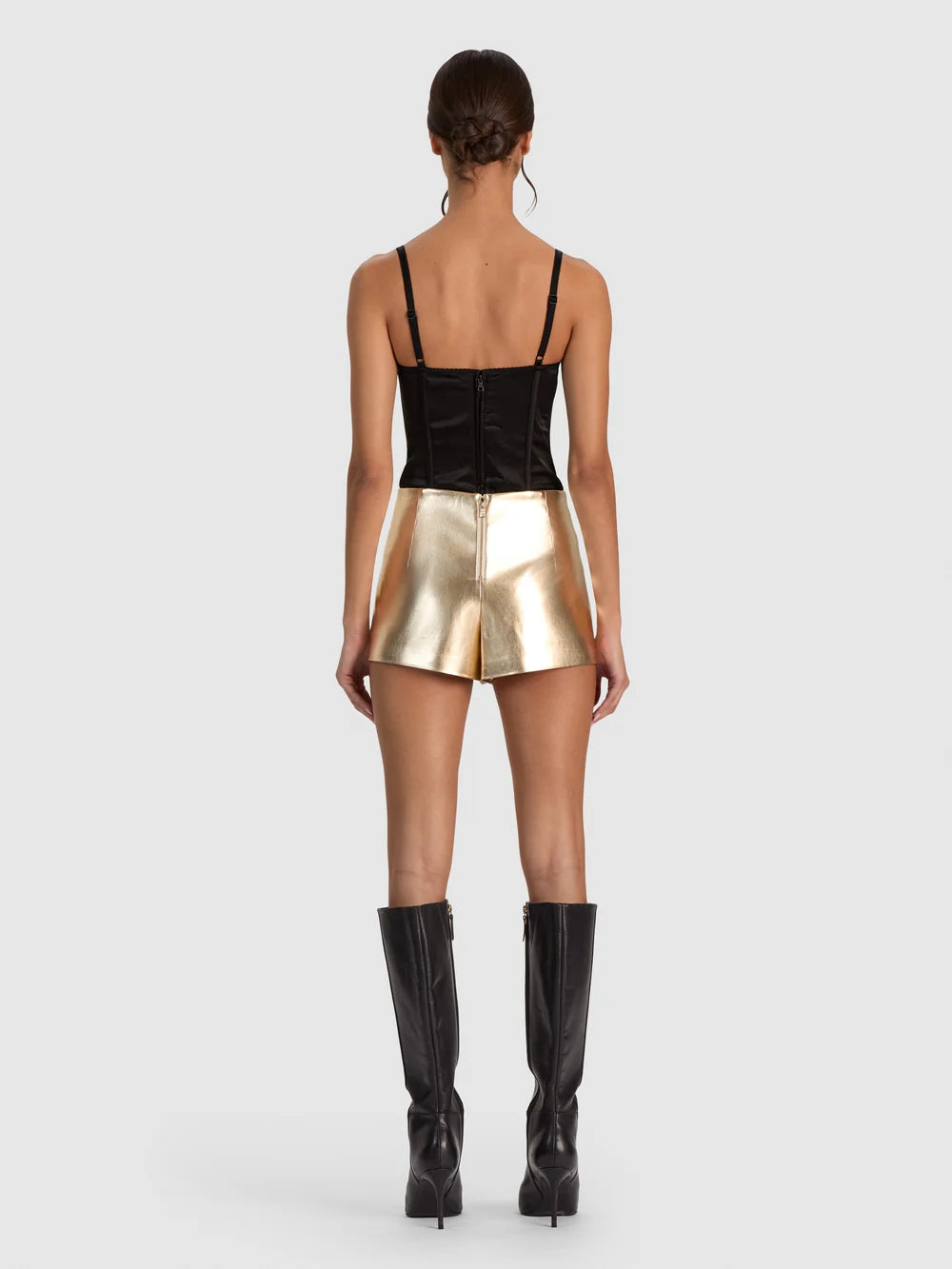 Mace Gold Vegan Leather Skort