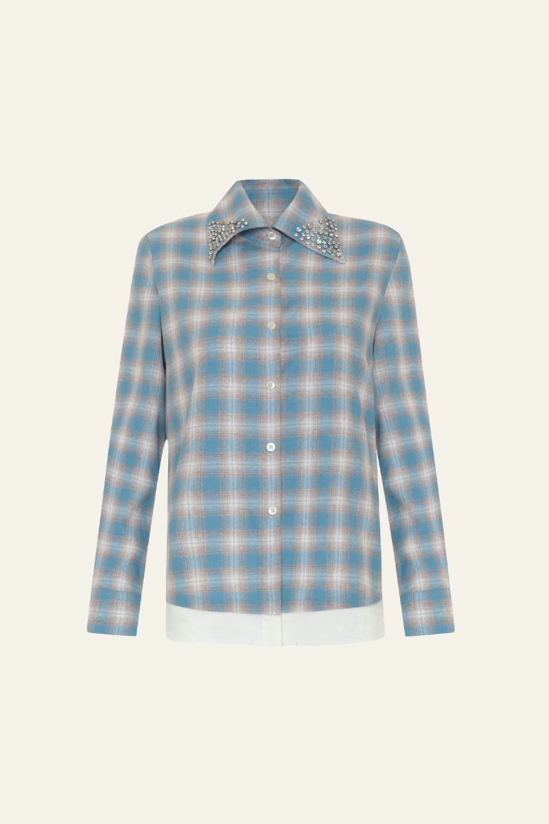 Stillwater Plaid Flannel Beaded Shirt