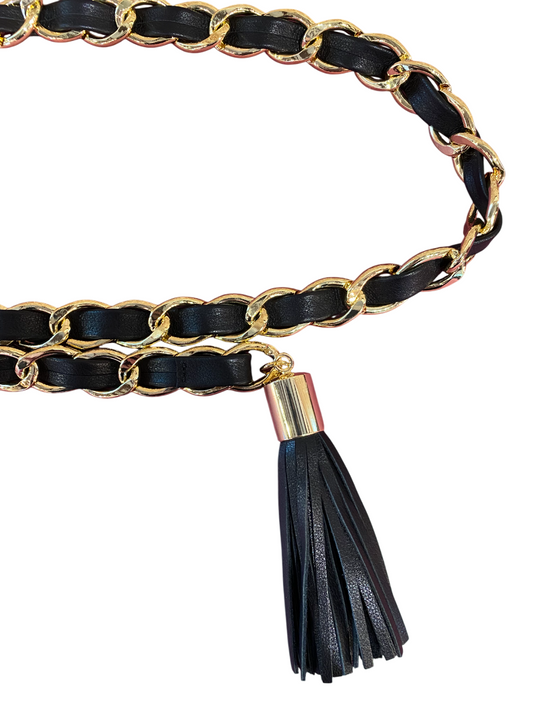 Gwen Leather & Chain Belt