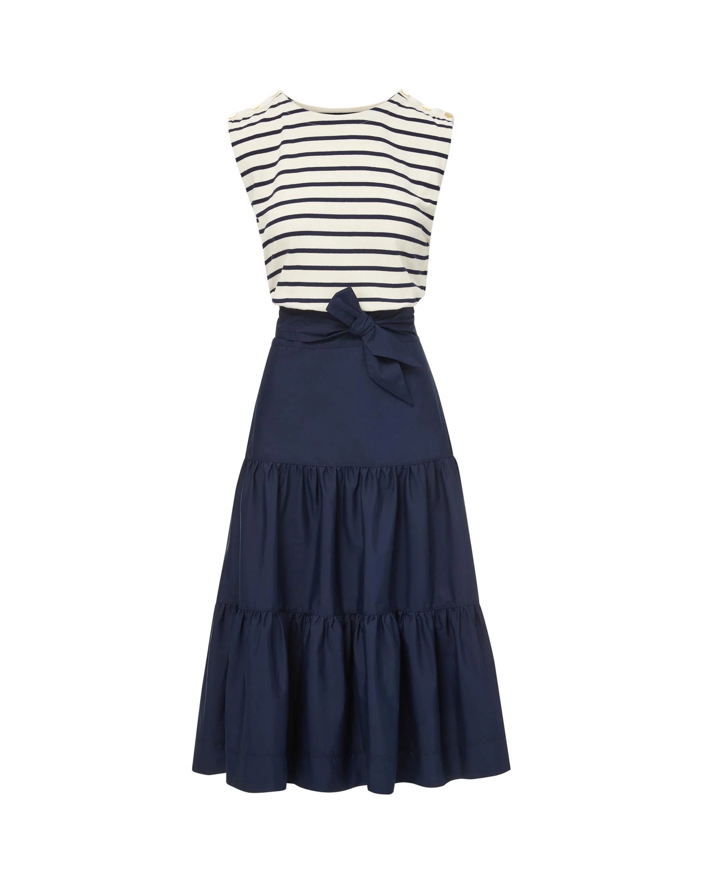 Pazila Striped Mixed-Media Dress