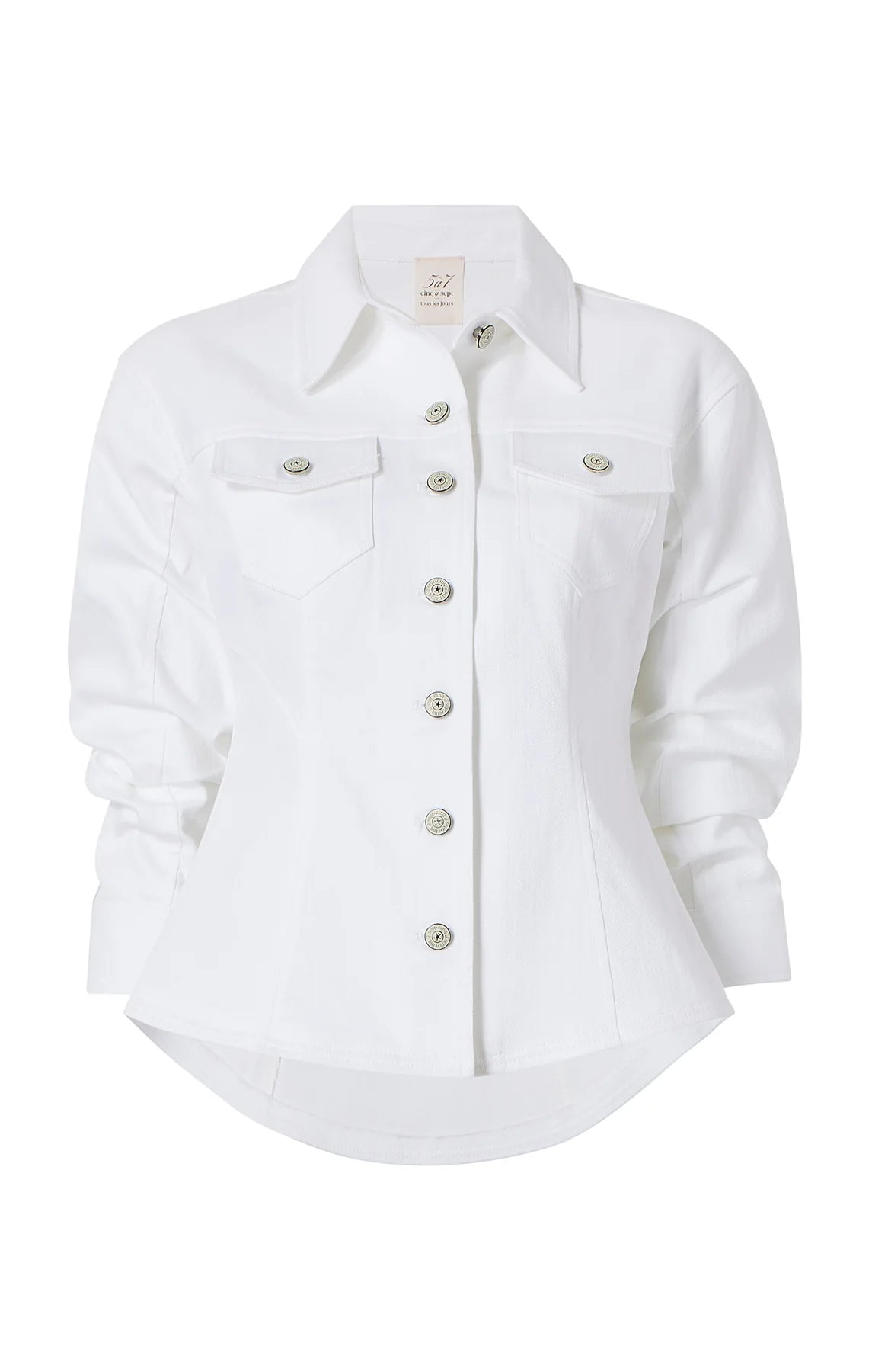 WHITE SCRUNCHED CANYON JEAN JACKET