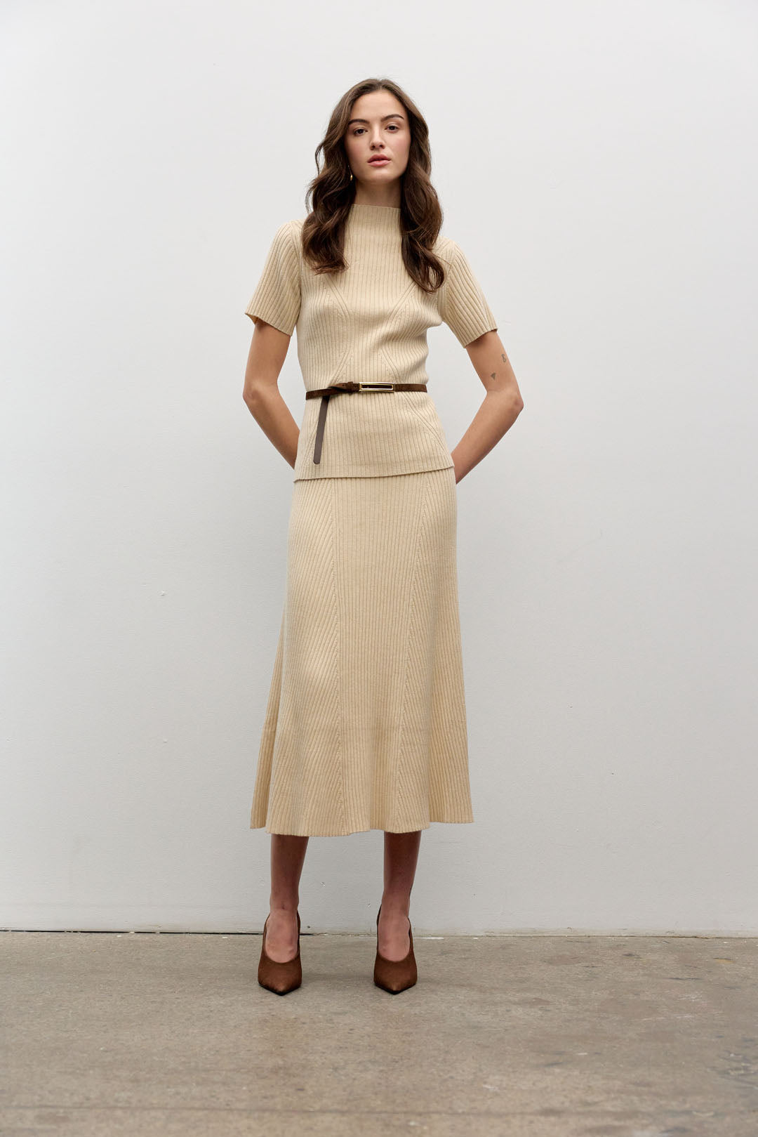 Caramel Rib Skirt
