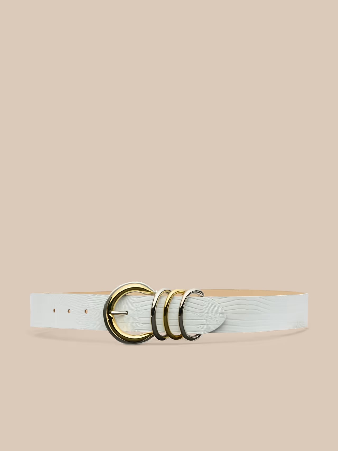 WHITE TOBAR LEATHER BELT