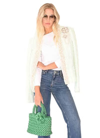 GREEN AMALFI RAFFIA TOTE