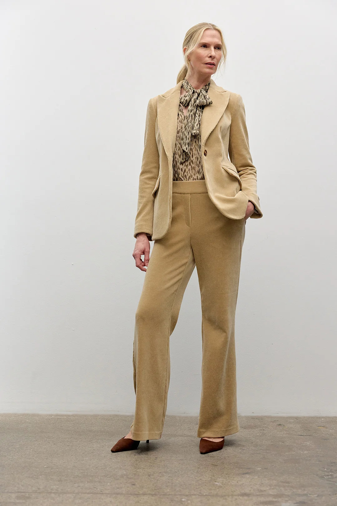 Animal Print Chiffon Blouse With Detachable Tie