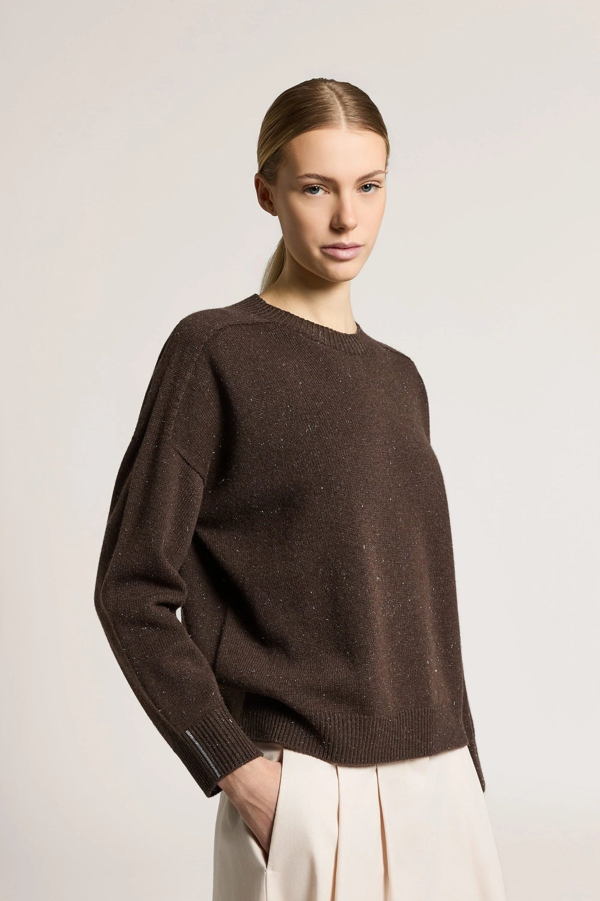 Deep Brown Lurex Sweater