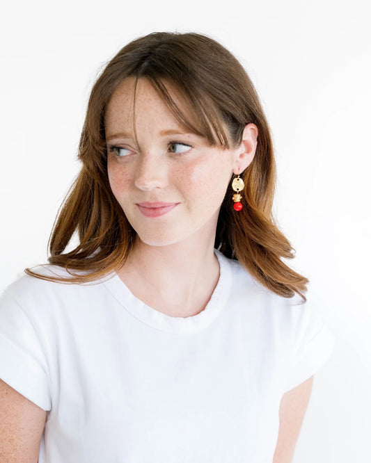 Red Coral Bentley Earrings