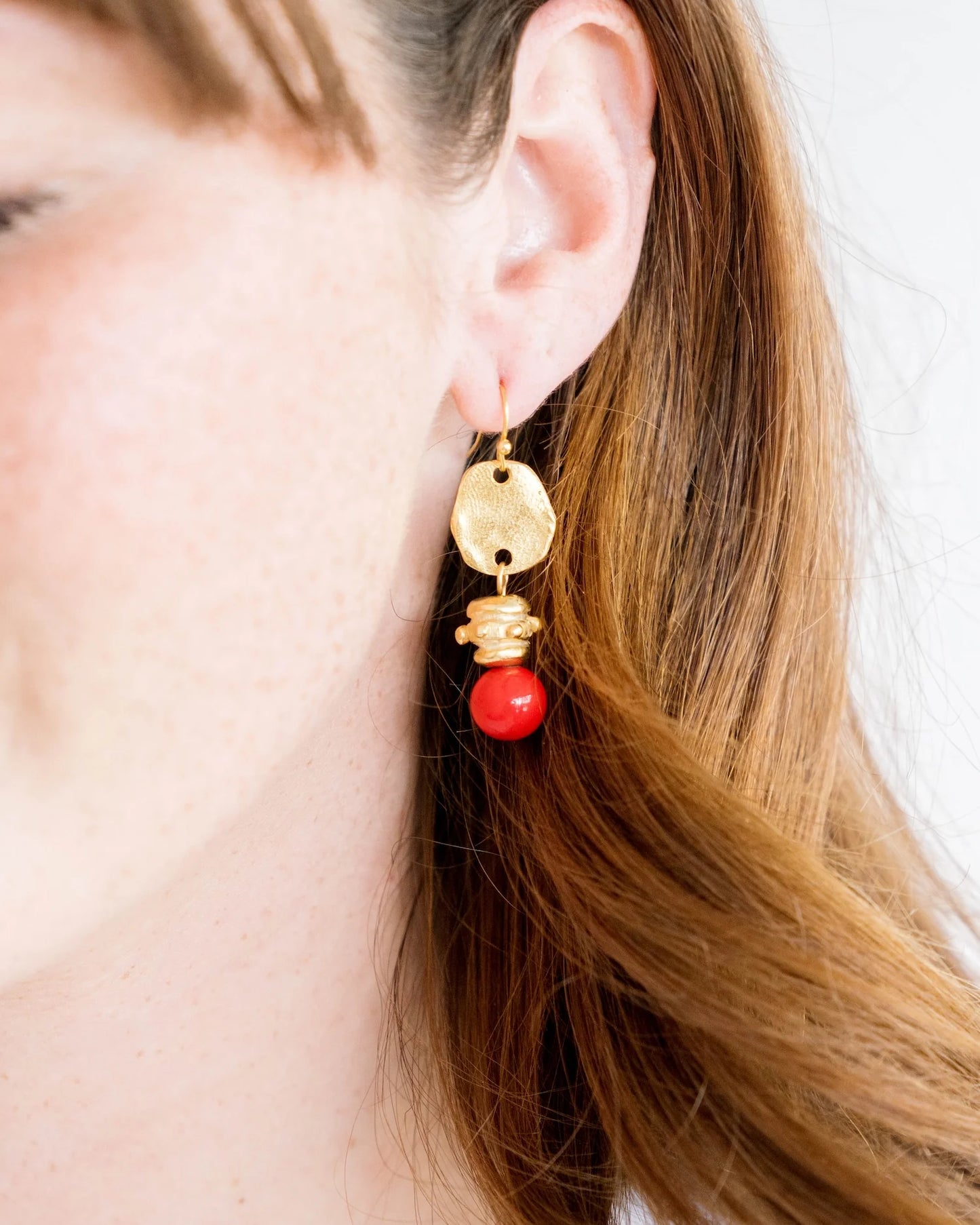 Red Coral Bentley Earrings
