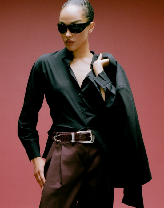 ARDEN CROCO LEATHER BELT
