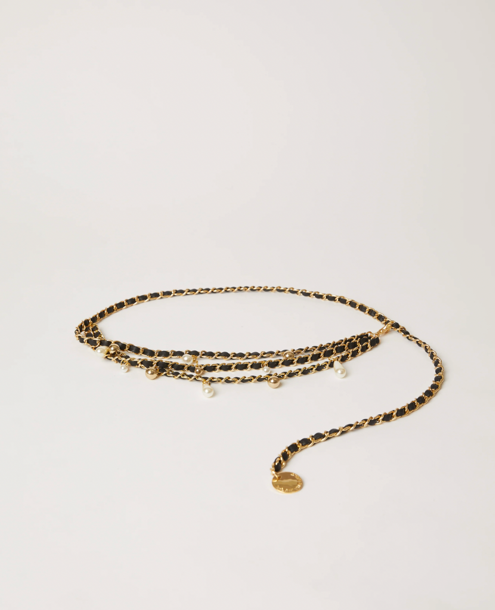 Madelyn Black Gold Chain Belt
