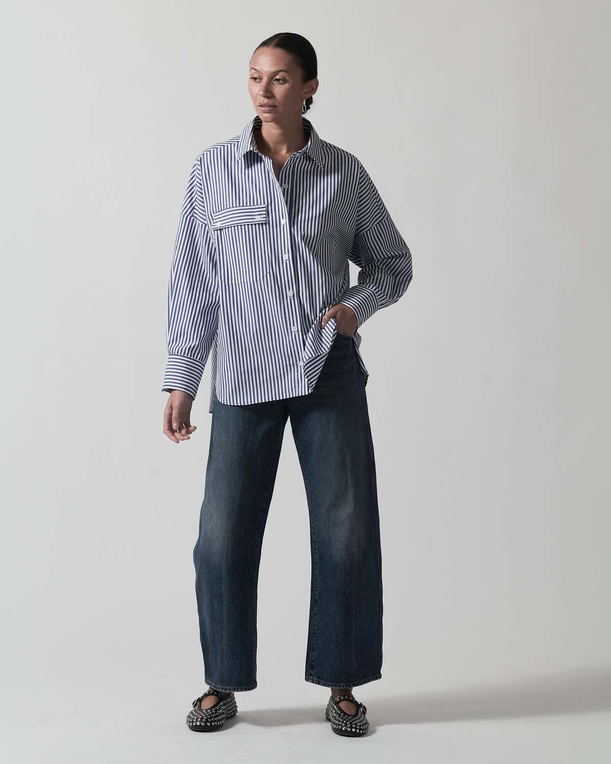RAILROAD STRIPE BRADY SHIRT IP