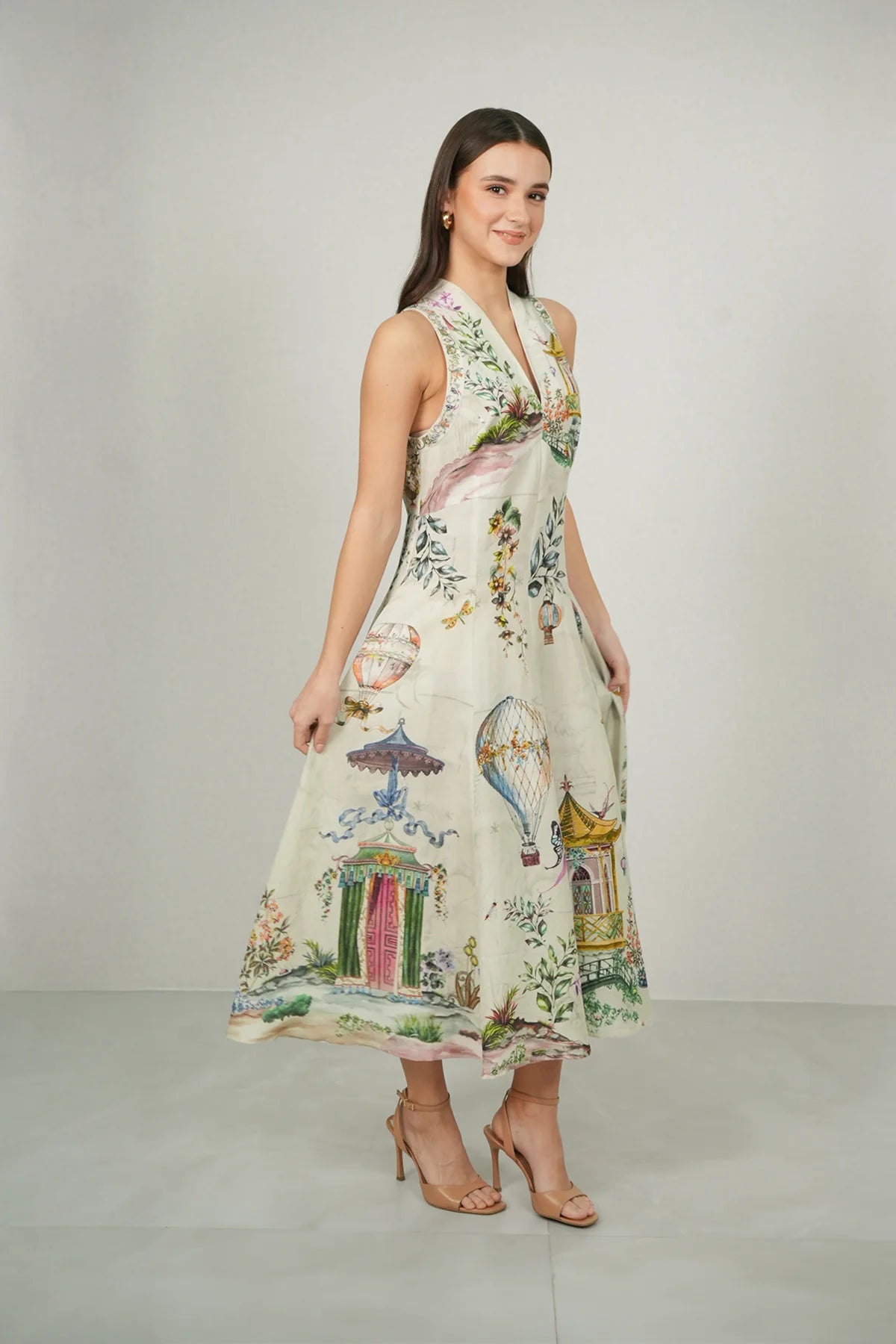 Auri Halter Midi Dress