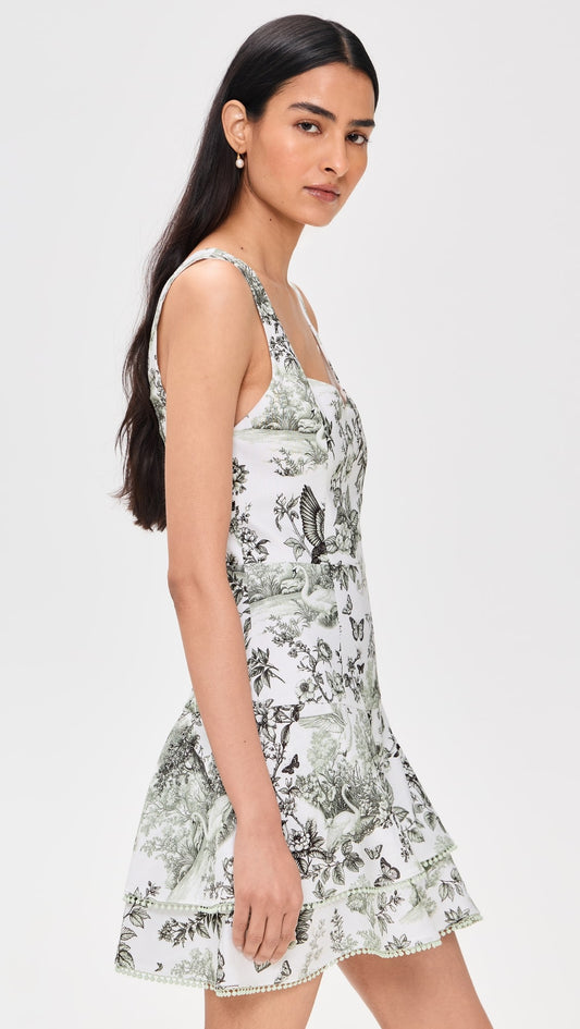 Miriam Sweetheart Drop Waist Mini Dress