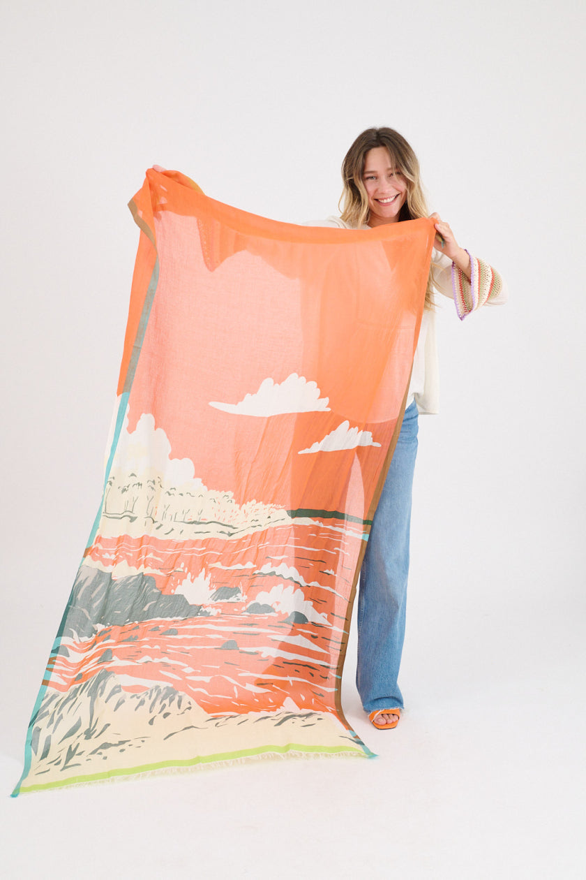 Flam Scarf - Coral