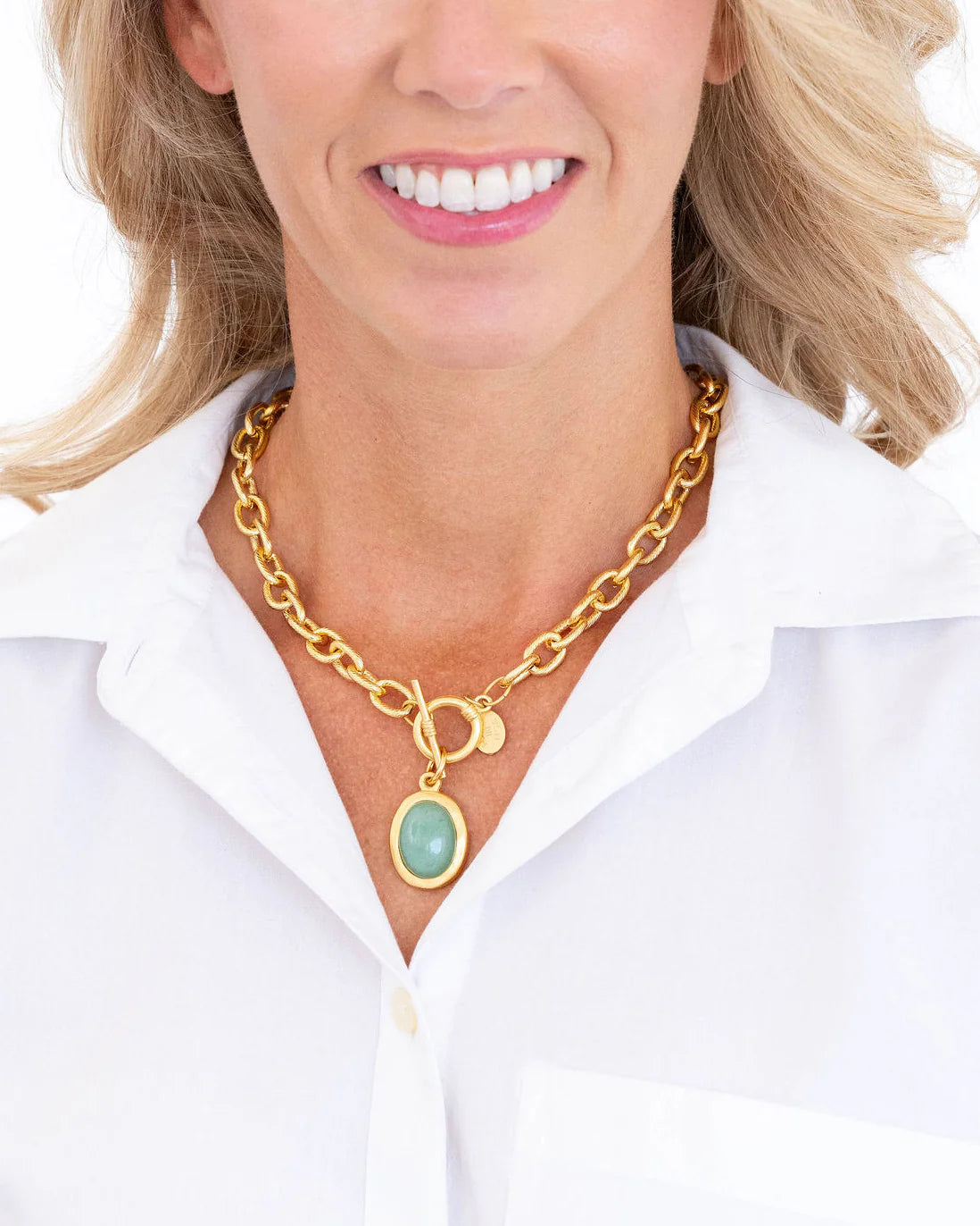 Caroline Toggle Necklace - Jade