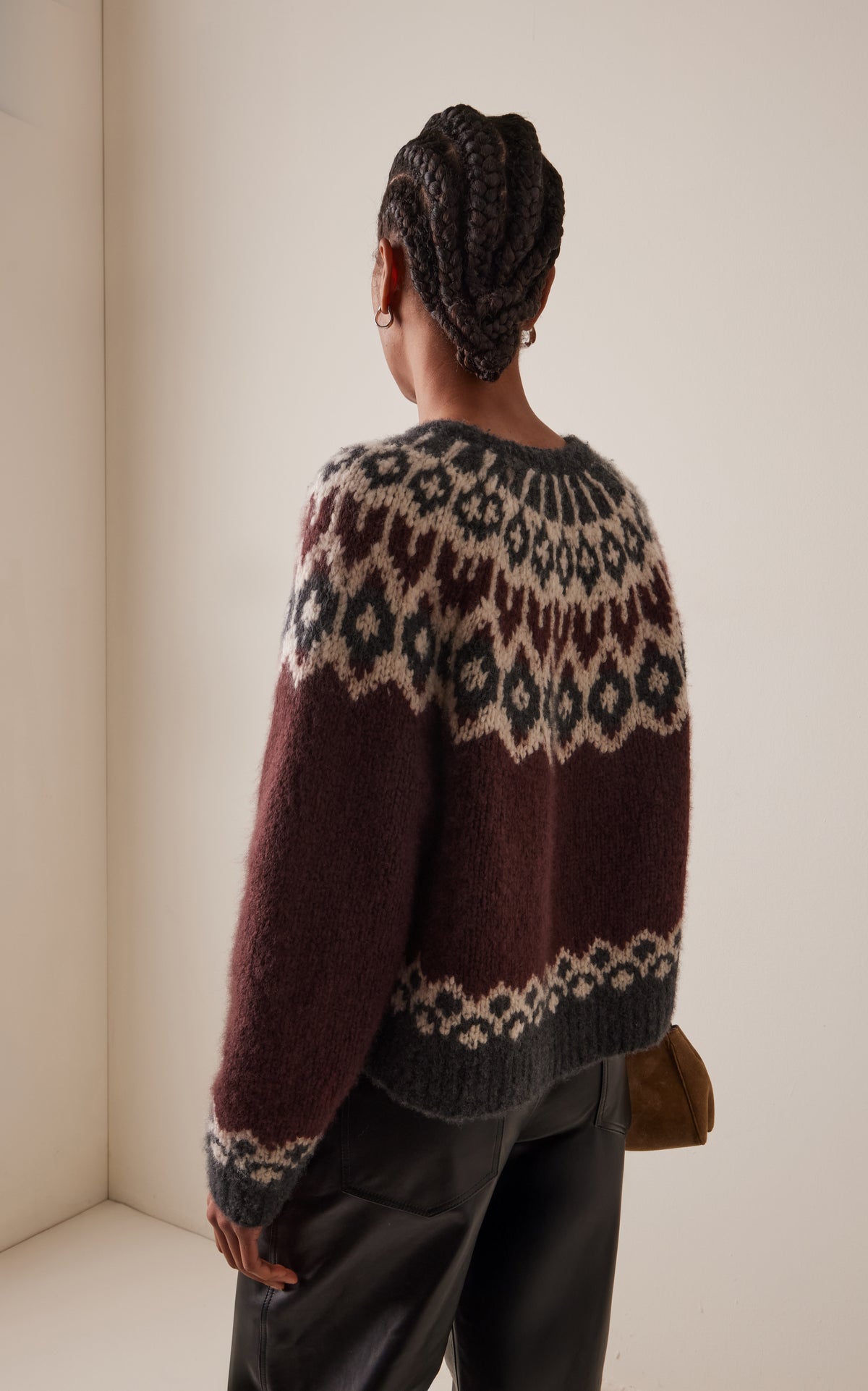 Burgundy Isaline Fair Isle Sweater