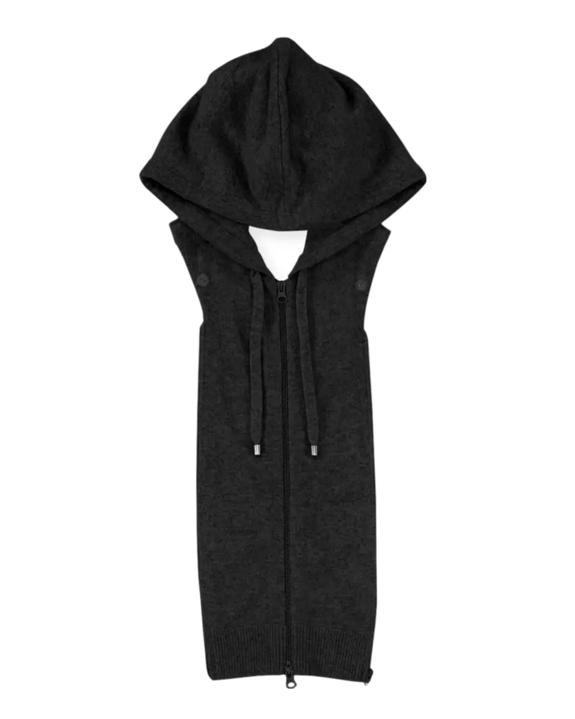 Cashmere Hooded Dickey Black
