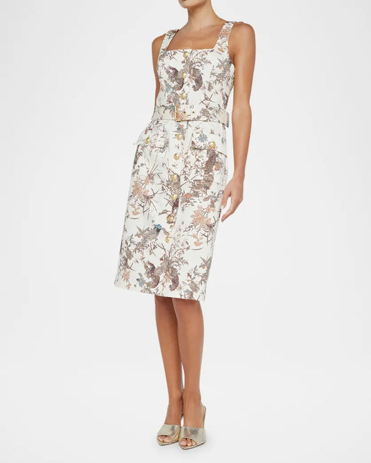 Tapestry Jungle Idy Button-Front Tank Dress