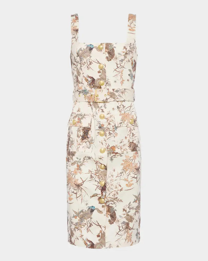Tapestry Jungle Idy Button-Front Tank Dress