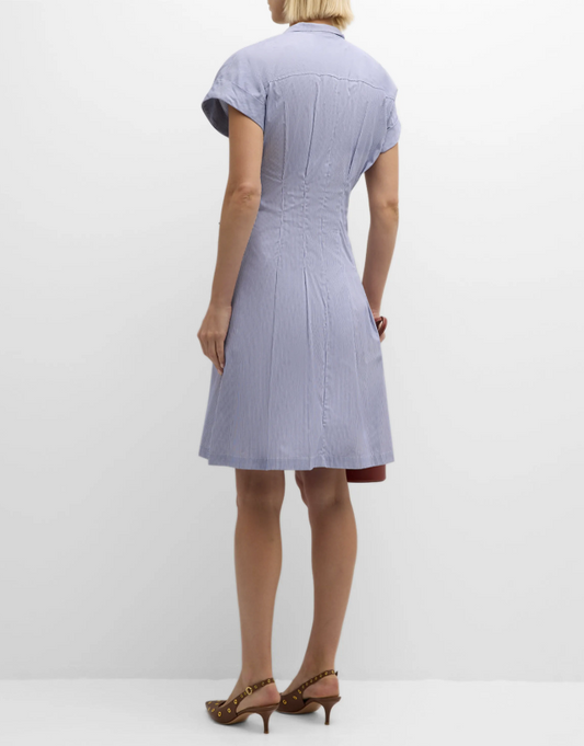 Rocky Striped Tie-Waist Cotton Shirtdress