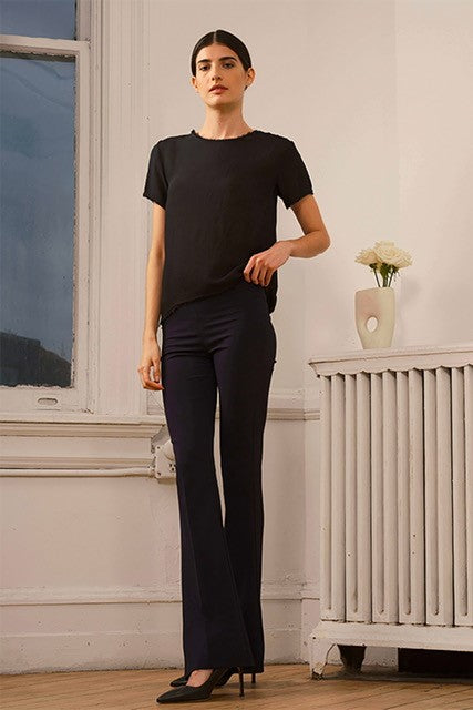 Bellini Crepe Flare Navy Pant