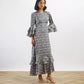 Grey Strawberry Thief Silk Gala Dress