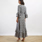 Grey Strawberry Thief Silk Gala Dress