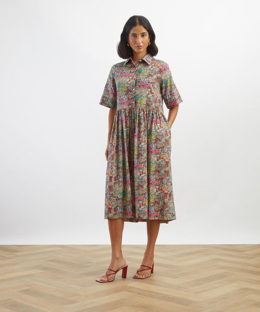 Dark Pink Anna's Haven Gallery Shirt Dress